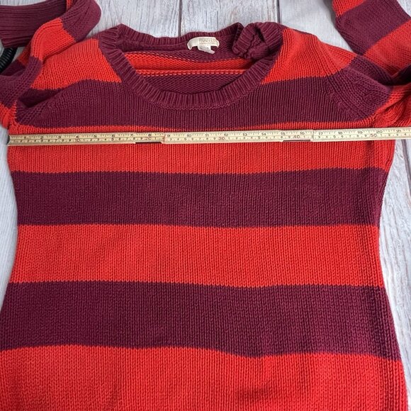 Route 66 Sweater Size Large Red‎ Purple Striped Knit Winter Fall Halloween - Picture 9 of 12